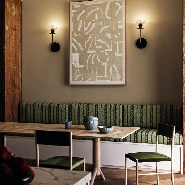 Alora Mood ALM-SYLVIA-1WB-BK-CL - Nástenná lampa SYLVIA 1xE14/40W/230V čierna