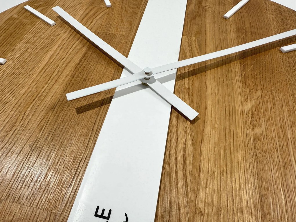 Dekorstudio Drevené hodiny DUB klasik 50cm - biele