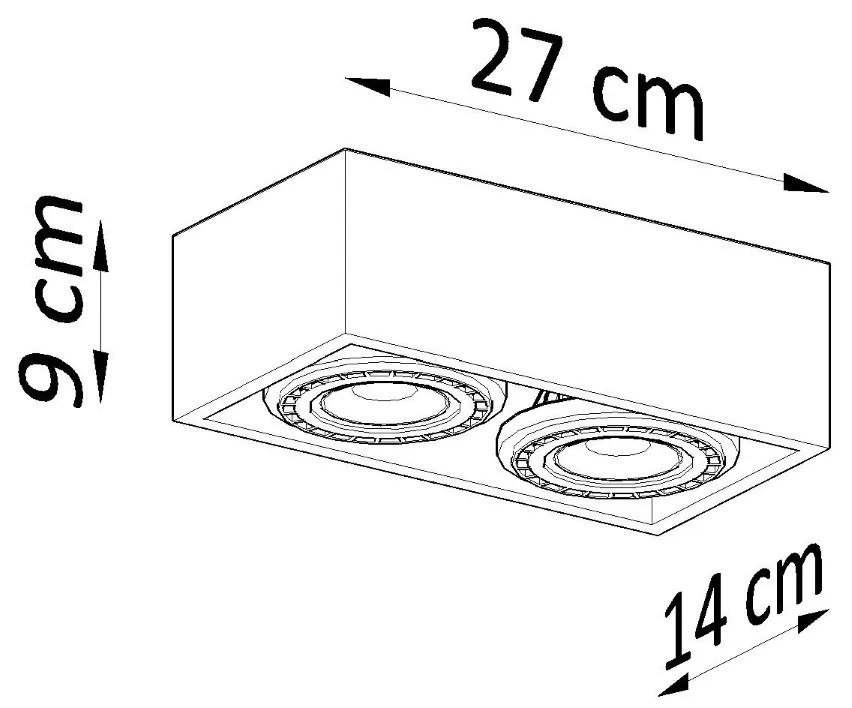 Stropné svietidlo QUATRO 2 betón