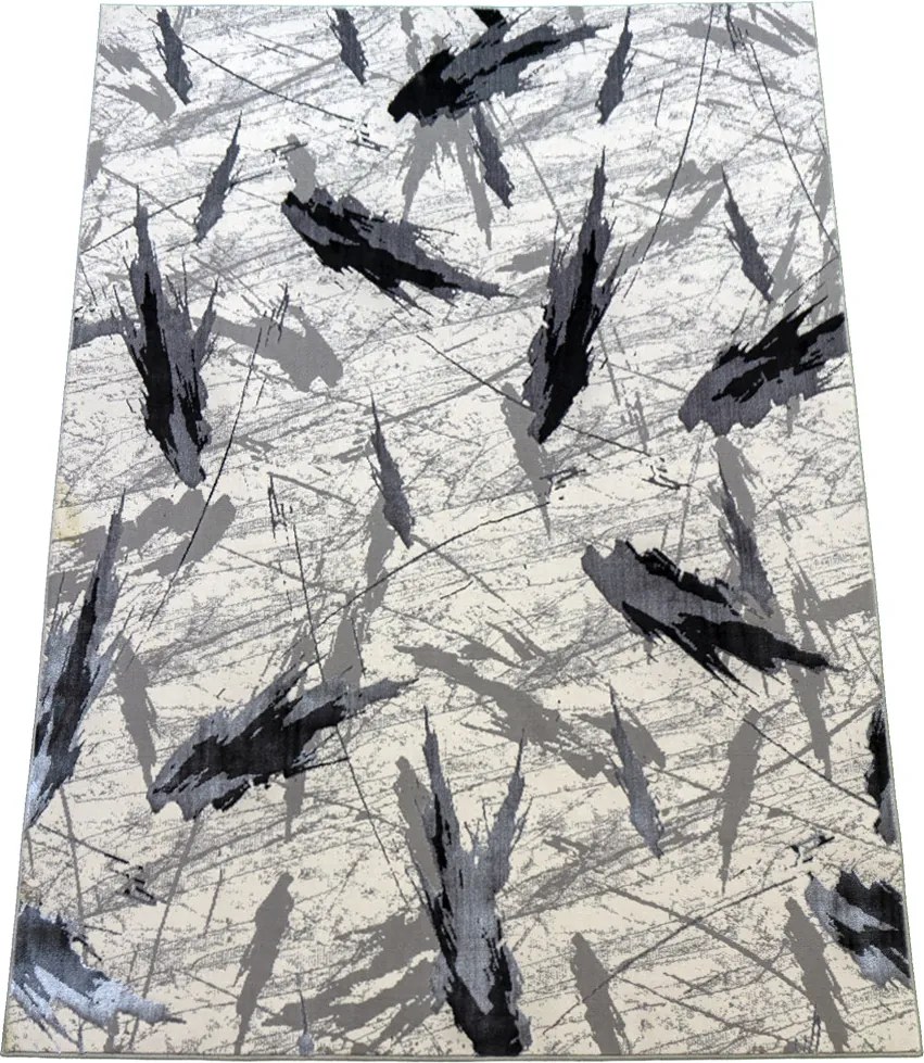 Koberec Allianz 6310 GREY – sivý obdĺžnik s abstraktným vzorom Rozmer: 120x180 cm