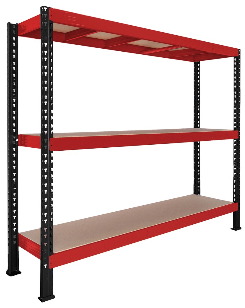 Trestles Nekonečný priemyselný regál 2000x2200x600, 3 police Farba: červená