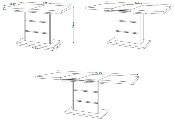 Rozkladací jedálenský stôl PAOLO dub craft/čierna