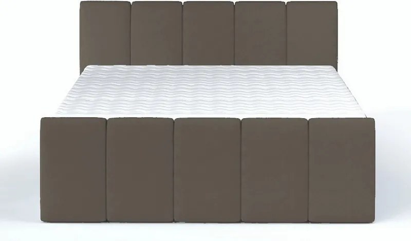 Posteľ boxspring Fresco 180x200 cm, svetlo hnedá látka