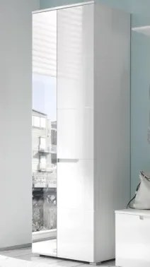 Skriňa so zrkadlom Spice, lesklá biela%