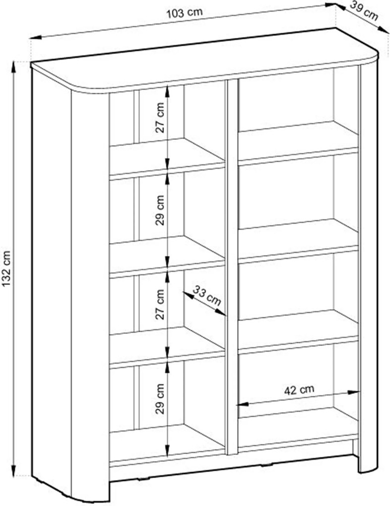 Vysoká komoda Sorrenti 103 cm - kašmírová / zlatá
