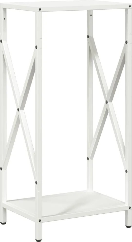 vidaXL Stojan na palivové drevo Biely Oceľ valcovaná za studena