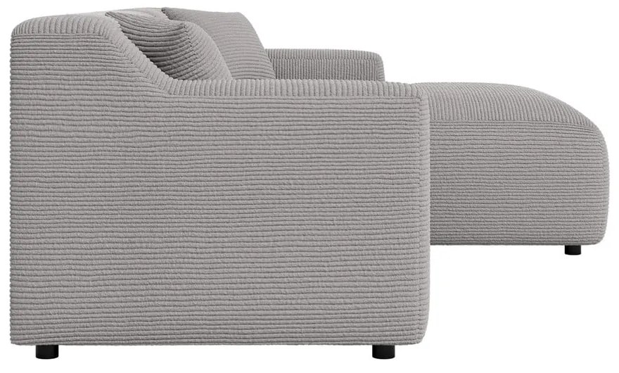 Svetlosivá menčestrová rohová pohovka (pravý roh/s leňoškou) Martin – Ropez