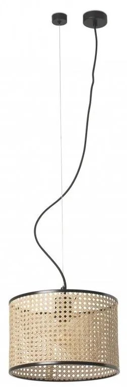 FARO 64314-48 - Luster na lanku MAMBO 1xE27/15W/230V ratan/čierna
