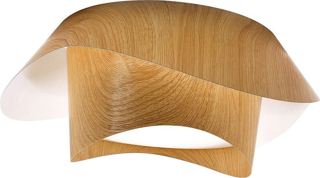 Toolight Toolight, APP1930-C, LED stropné svietidlo organického tvaru, 37 × 37,5 cm, 20 W, 4000 K, biela / dekor dreva, OSW-63003