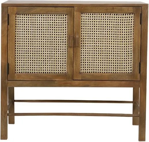 Drevená komoda Nipas s bambusovým výpletom - 88 * 40 * 84cm