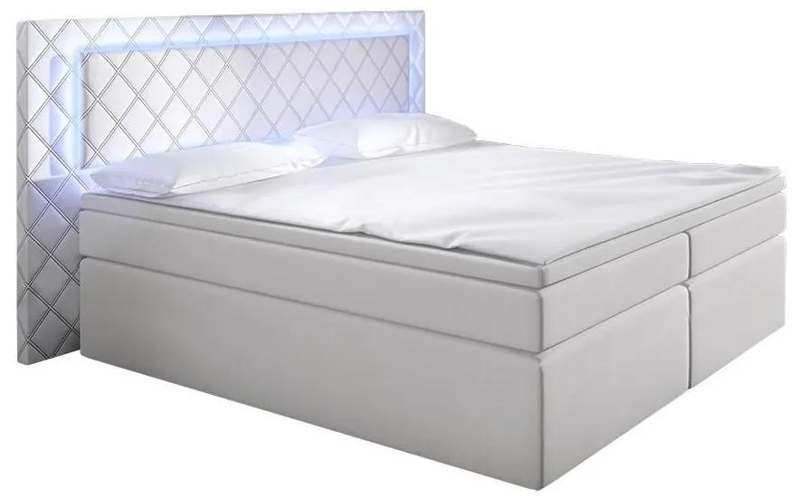 Manželská posteľ Boxspring 140 cm Pius (biela) (s matracmi). Vlastná spoľahlivá doprava až k Vám domov. 611048