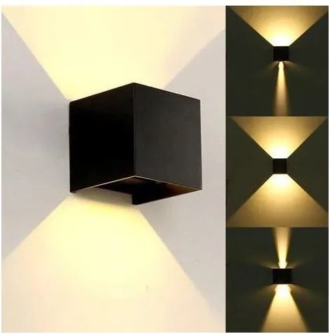 LED Vonkajšie nástenné svietidlo KREON 2xLED/3W/230V IP54 4000K čierna