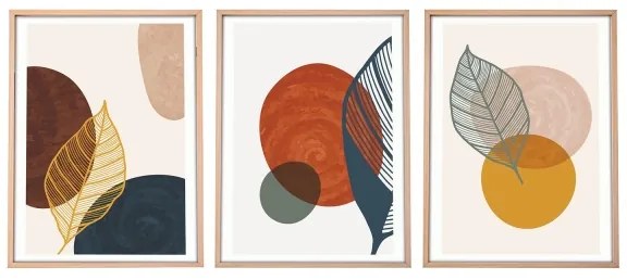 SADA 3x Obraz vo fotorámčeku 50x70 cm pestrofarebná