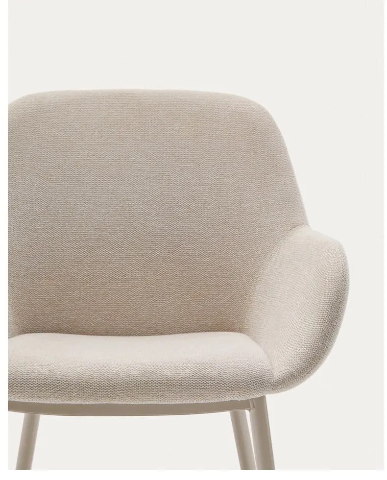 Krémovobiele čalúnené jedálenské kreslo Konna – Kave Home