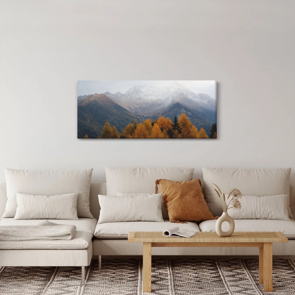Obraz - Výhľad na hrebene hôr (120x50 cm)