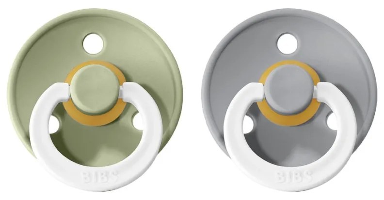 BIBS Okrúhle cumlíky Colour 2ks Sage/Cloud Nočný 1