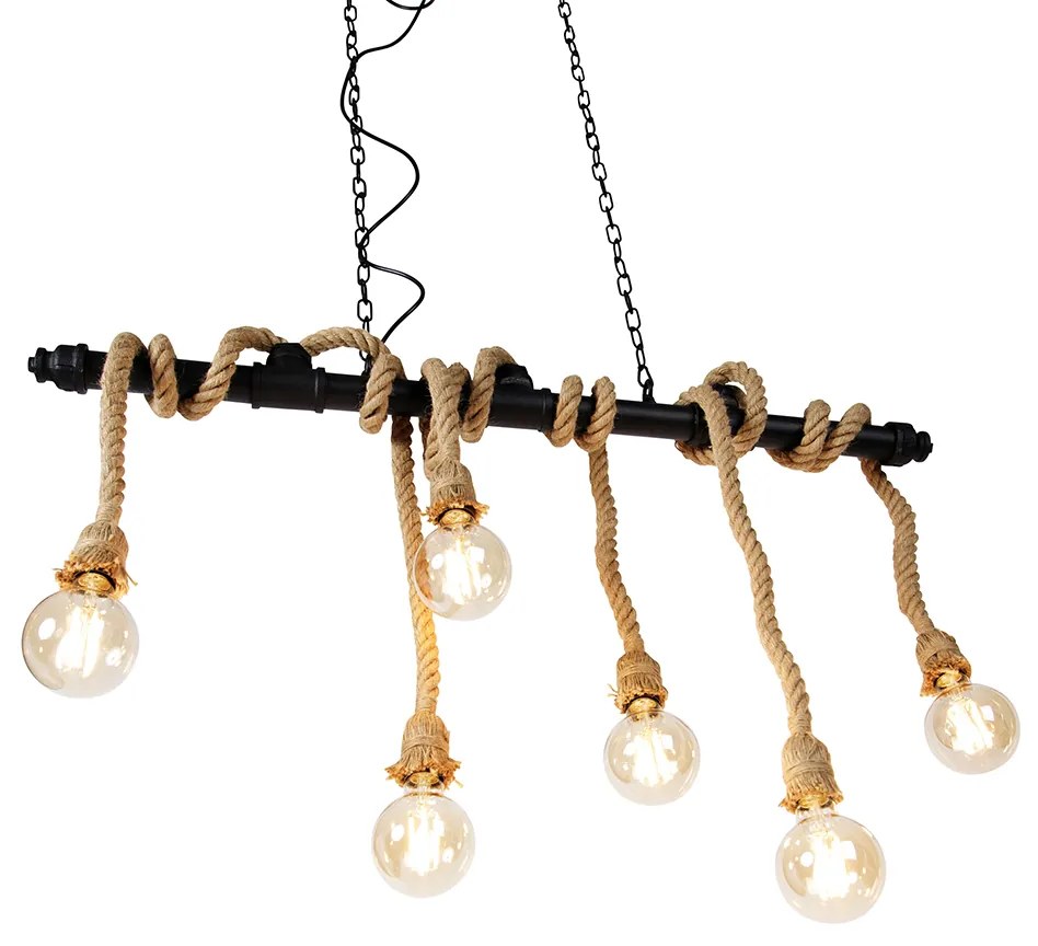 Inteligentné závesné svietidlo čierne 6-žiarovkové vrátane Wifi G95 - Plural