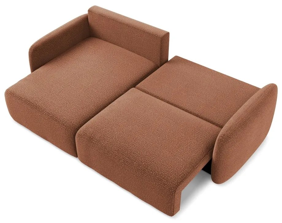 Rozkladacia/s úložným priestorom rohová pohovka v tehlovej farbe (ľavý roh) Kalena – Makamii