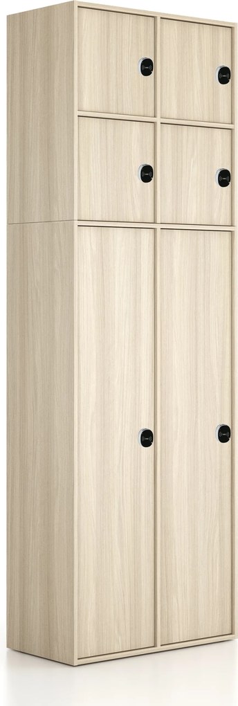Nadstavba pre skrine FRAME, 4x dvere, 872 x 450 x 854 mm, RFID zámok, dub prírodný