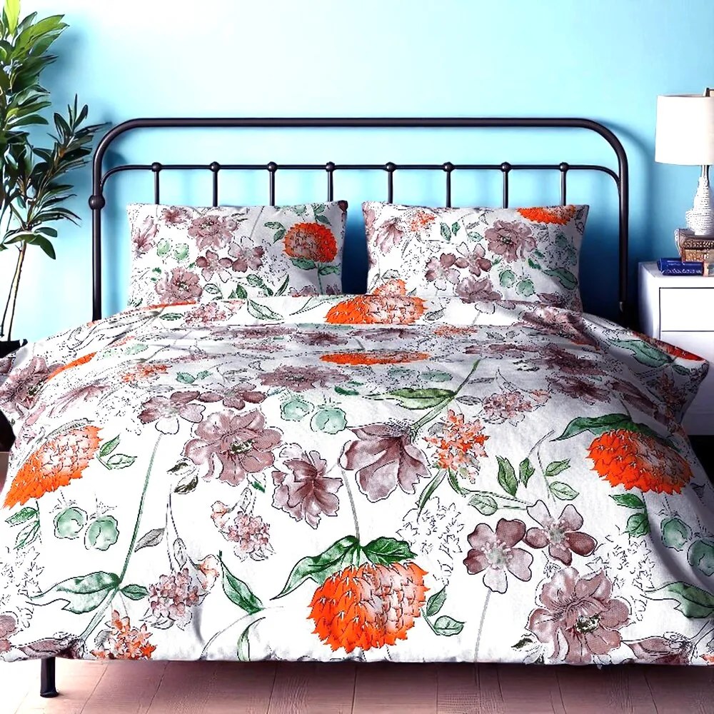 Bavlnené obliečky Homa TORRY ART ORANGE 3-dielna sada 140x200 cm