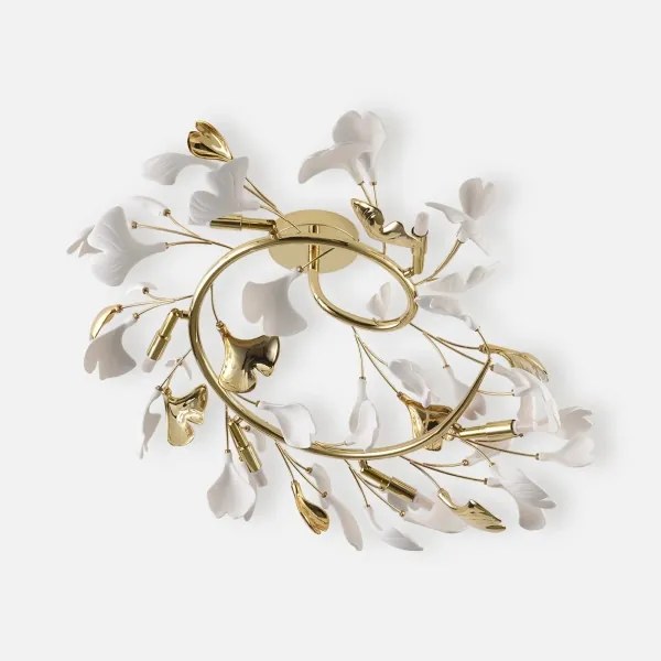 Zuma Line MX2858-6-EGN - Prisadený luster LEAF 6xG9/42W/230V zlatý