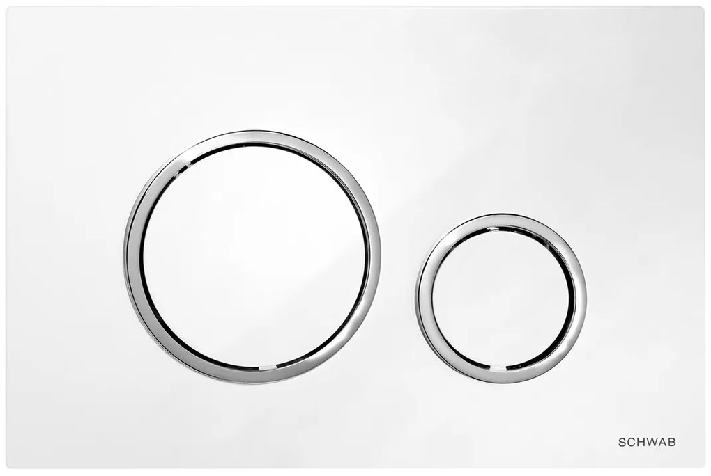 SCHWAB, SCHWAB VELA ovládacie tlačidlo, 247x165 mm, biela/chróm, P47-0201-0250