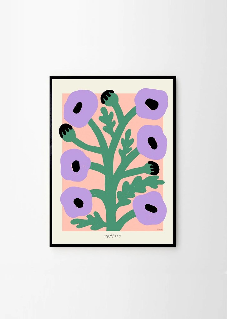 The Poster Club Plagát Purple Poppies by Madelen Möllard 30x40