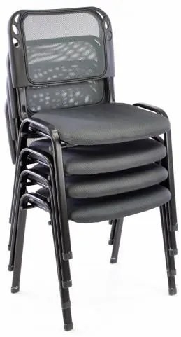 Garthen 41041 Sada 4 stohovateľných kongresových stoličiek - sivá