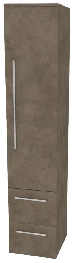 Mereo Bino, kúpeľňová skrinka vysoká 163 cm, pravá, Multidecor, Betón Chicago tmavosivý, MER-CN698BCS2