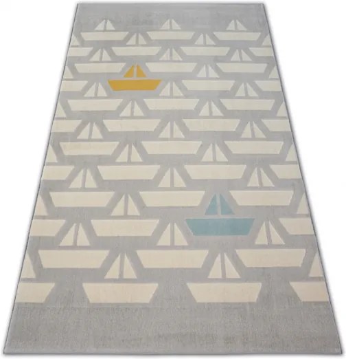 MAXMAX Detský kusový koberec PLACHETNICA sivý šedá