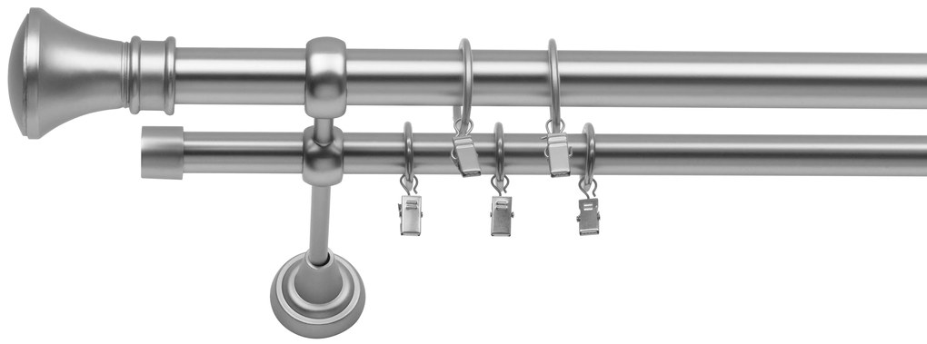 Dekodum Garniža Monaco 25 mm matný chróm dvojitá Dĺžka (cm): 240, Typ krúžkov: Klasické krúžky s žabkou