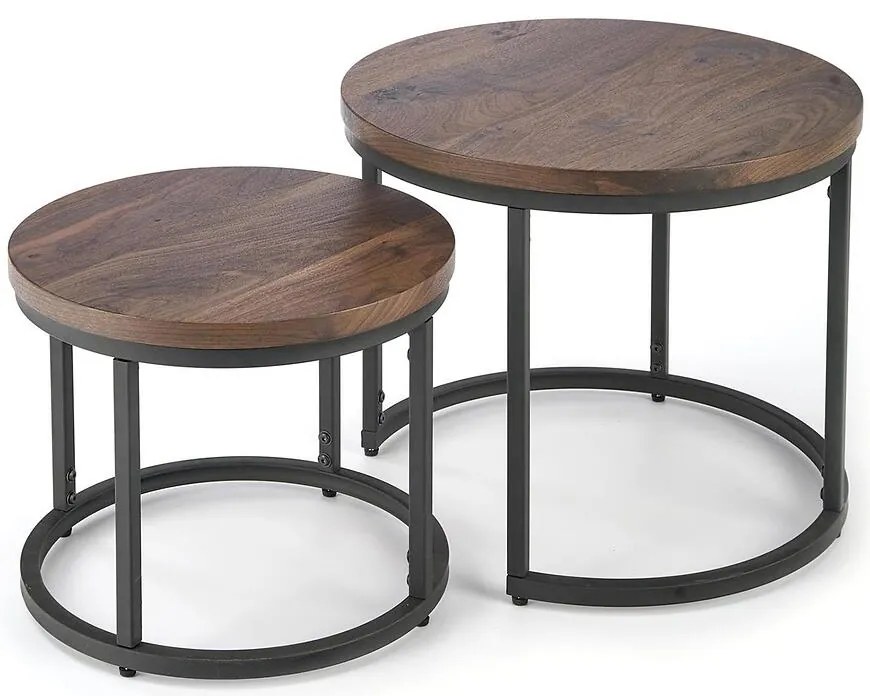 Konferenčný stolík Oreo orech/čierna 43/53