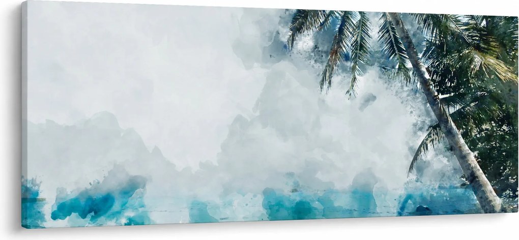 Obraz palmy nad morom (120x50 cm)