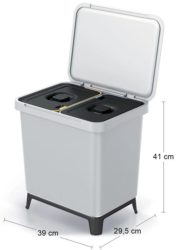 Odpadkový kôš na triedený odpad NKS30W2 20 l - popolavá