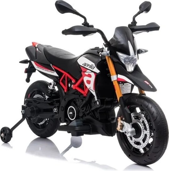 LEAN CARS Elektrická motorka pre deti Aprilia A007, čierno-červená