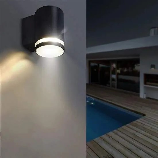 Solight LED vonkajšie nástenné osvetlenie Potenza, 1x GU10, čierne