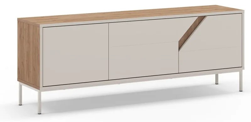 Komoda v dekore duba v krémovo-prírodnej farbe 150x55x35 cm Lilou – Marckeric