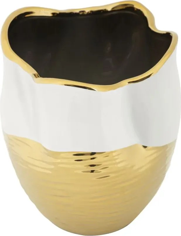Váza Lux 25 cm zlatá/biela