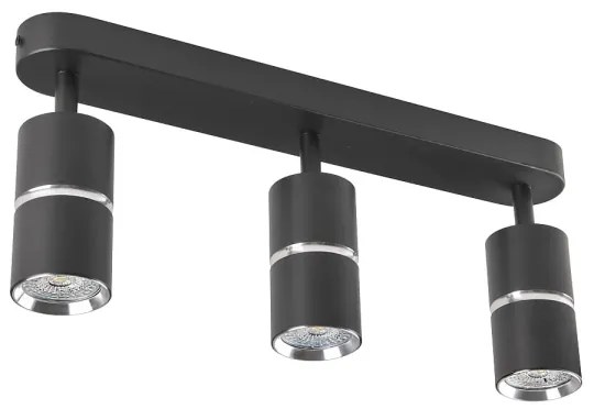 Bodové svietidlo BAMBOO 3xGU10/10W/230V čierna