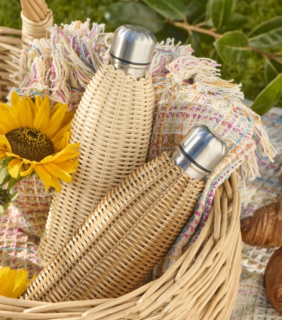 Ib Laursen Termofľaša Polyrattan Handwoven Brown 500 ml