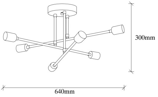 Prisadený luster FLOWER 6xE27/40W/230V