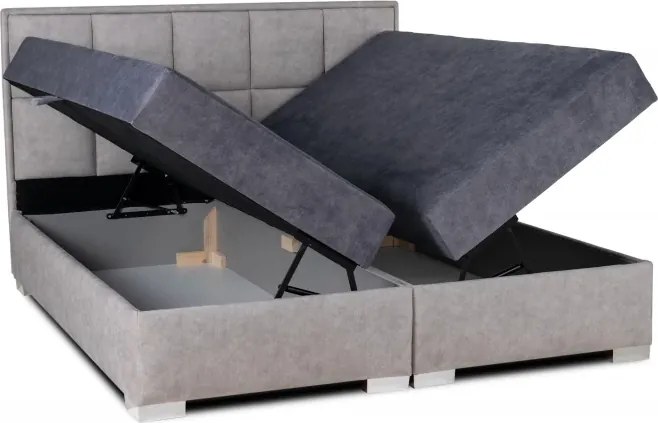 Čalúnená posteľ Kvadrat I, 200x180, tm. sivá/sivá(an 4237/4238)