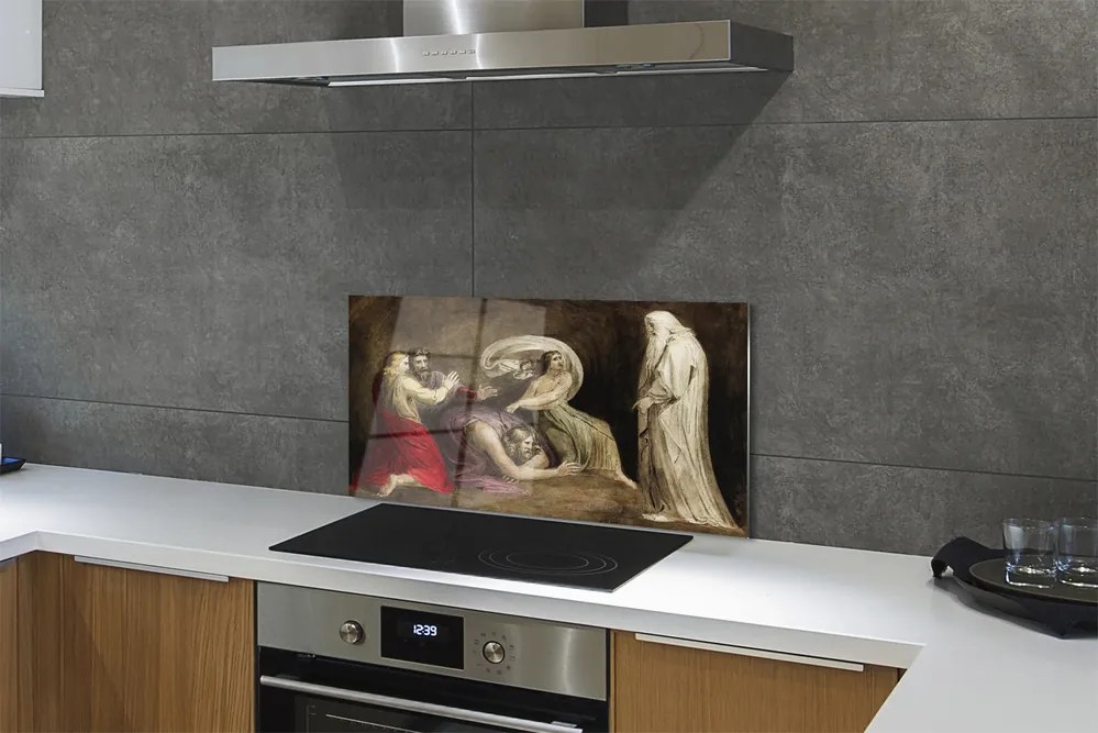 Sklenený obklad do kuchyne art staroveku 125x50 cm