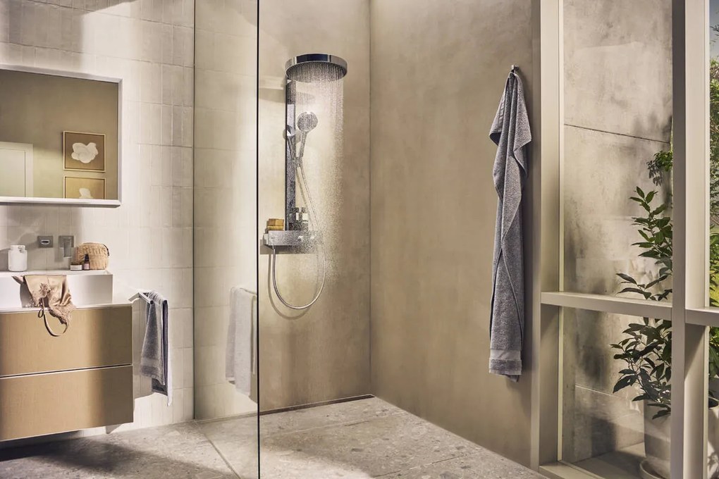 Hansgrohe Rainfinity, Showerpipe 360 1jet s termostatom ShowerTablet 350, chrómová, HAN-26853000