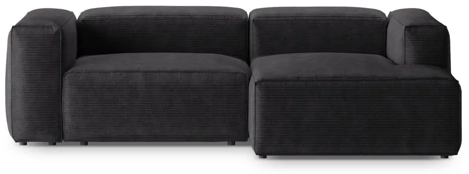 Tmavosivá menčestrová rohová pohovka (pravý roh/s leňoškou) Bergamo – Cosmopolitan Design