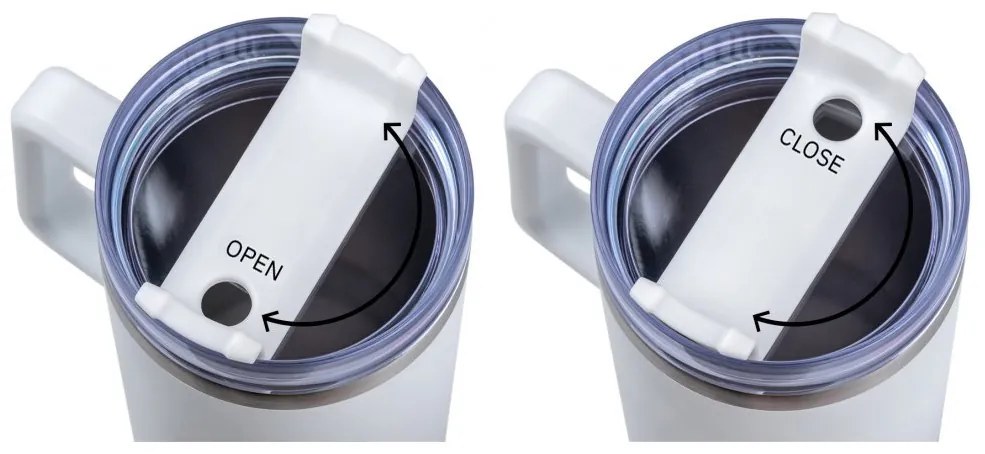 Foxigy Termohrnček do auta so slamkou 1200 ml White