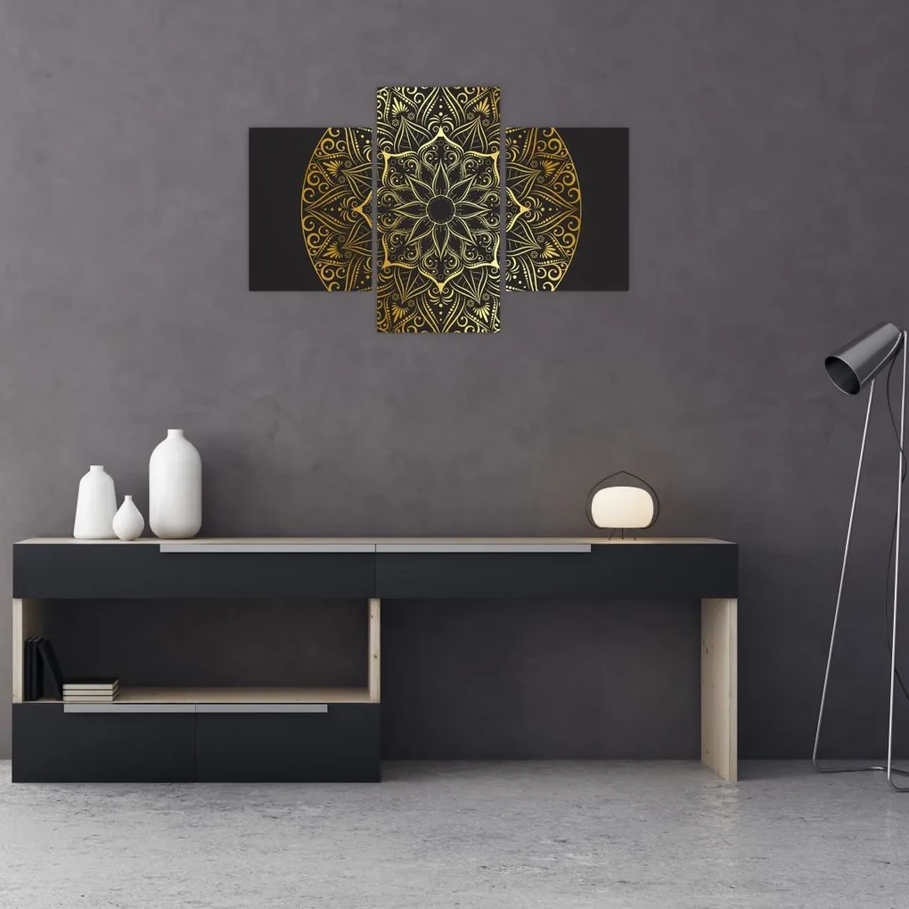 Obraz zlaté abstrakcie (90x60 cm)
