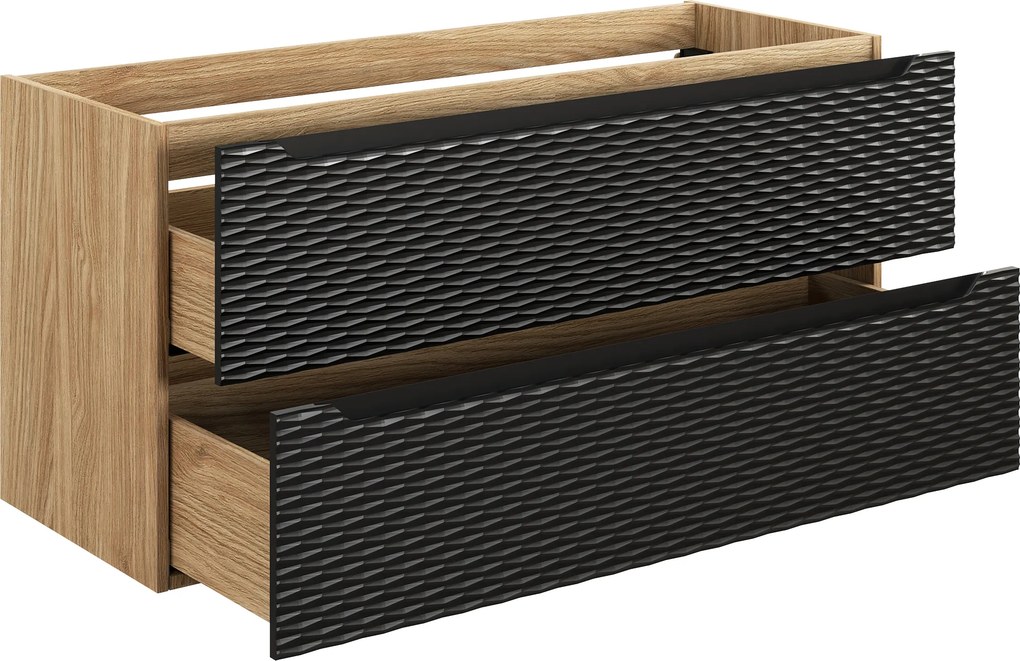 Comad Kúpeľňová skrinka pod umývadlo Ocean Black 120 čierna/dub olejovaný