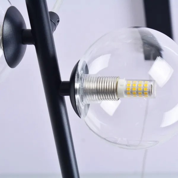 LED Luster na lanku HYBRID LED/15W/230V + 7xG9/6W 4000K čierna