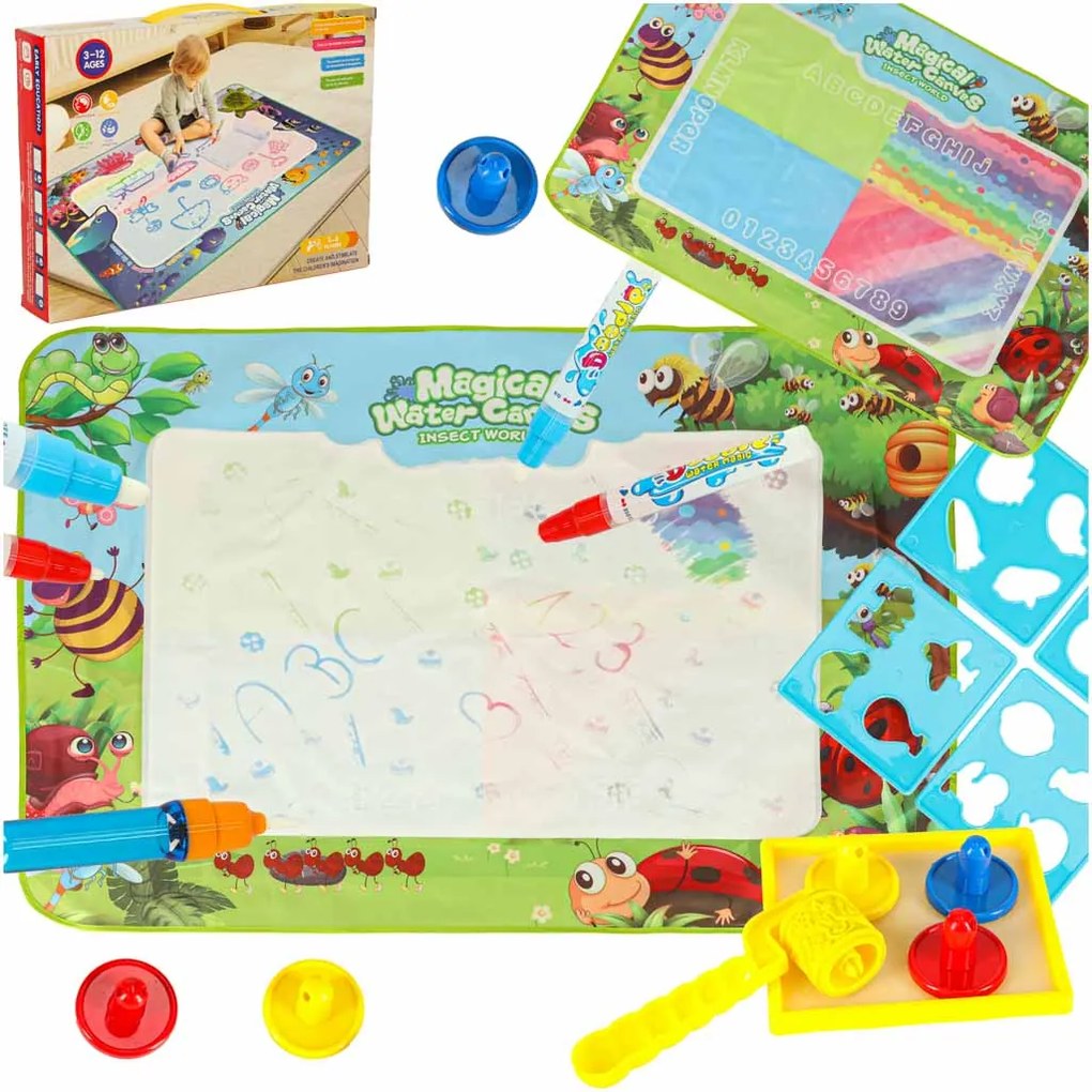 KIK Magická vodná podložka na maľovanie pre deti 120 x 90 cm – sada Lúka, bez neporiadku